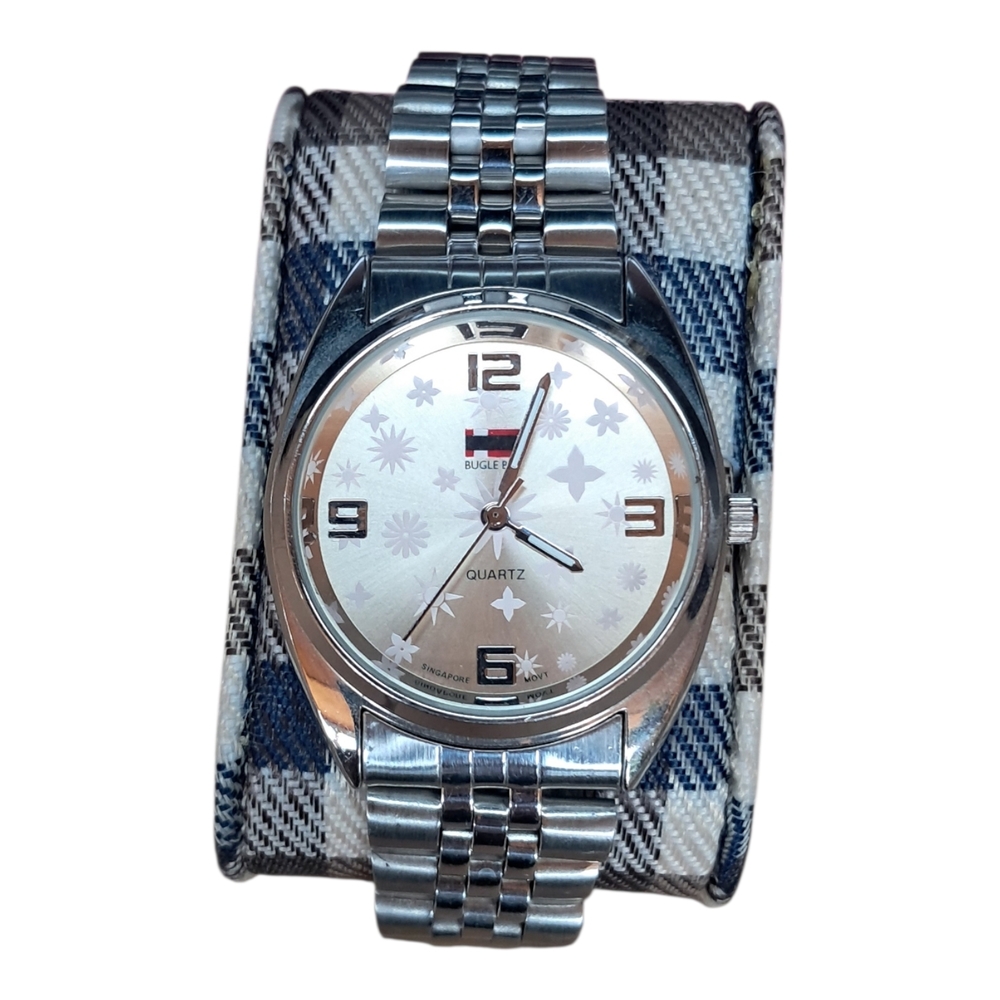 Vintage Bugle Boy Silver Tone Quartz Watch